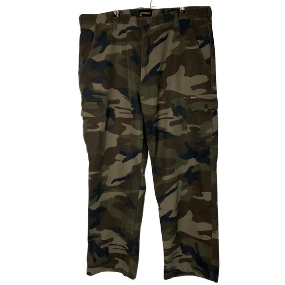 Stanley Mens Camouflage Utility Cargo Pants 38x32 Durable fleece lined Workwear - Picture 1 of 6